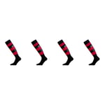 Mitre Unisex Mercury Hoop Football Socks Black Scarlet Size 7 12, Black/Scarlet, Size - 12 UK (Pack of 2)