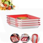 2020 Fresh Food New Idea - Creative Food Preservation Tray, Lasting Freshness Vacuum Seal Food Storage Containers, Food Serving Trays with Lid for Freezer Flat Food (4PCS)