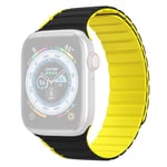 Dux Ducis LD Series - Apple Watch 9/8/7/6/5/4/3/2/1/SE/Ultra/Ultra 2 - 49/45/44/42mm - Magnetisk silikone urrem - Sort/gul