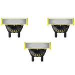 3-pack Rakblad 360 Blad Kompatibla med Philips Oneblade Ersättningsblad One Blade Pro Blad Med 360° Rotation