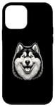 Coque pour iPhone 12 mini Conception artistique de visage de chien Husky sibérien pour