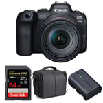 Canon EOS R6 + RF 24-105mm f/4L IS USM + SanDisk 64GB Extreme PRO UHS-II SDXC 300 MB/s + LP-E6NH + Sac | Garantie 2 ans