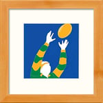 Lumartos, Vintage Rugby World Cup 2015 Poster Contemporary Home Decor Wall Art Watercolour Print, Pine Frame, 10 x 10 Inches