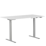 Höj och sänkbart skrivbord, 2-motorigt, grått stativ, vit bordsskiva 180x80cm