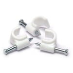 Kabelklammer - 50 Stycken (3-5 mm) Vit