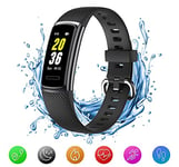 INOV8 Galaxy A370 Water Resistant Bluetooth Activity Health & Fitness Tracker Watch - 14 sports options and Monitoring for Heart Rate, Sleep, Calorie, Step Counter/Pedometer. Black