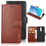 Crazy Horse PU Leather Wallet til Huawei Mate 10 Lite - Brun