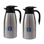 2X Silver 304 Stainless Steel 2L Thermal Flask Vacuum Insulated Water Pot6155