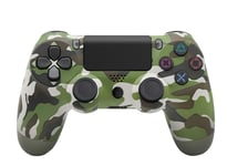 PS4 for controller, wireless PS4 Bluetooth joystick for PS4 controller, suitable for the Playstation 4 gamepad, with LED colored lights and vibration function Camouflage green