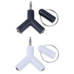 3.5mmy Type Plug One Minute Two Stereo Audio Headphone Splitter White