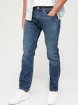 Levi's 505 Regular Fit Jeans - Sunset Down - Dark Blue, Dark Blue, Size 34, Inside Leg Short, Men