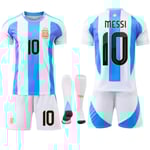 24-25 Argentina 3 Stjärnor Barn Fotbollströjor Set Fotbollskläder No.10 Messi S