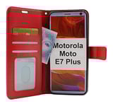 Crazy Horse Wallet Motorola Moto E7 Plus (Röd)