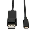 Eaton Adaptateur de câble USB C vers DisplayPort (adaptateur de câble DisplayPort M/Thunderbolt 3, Gen 1, connecteur de verrouillage, 4K DP à 60 Hz, 4: Noir, 90cm (U444-003-DP-BE)
