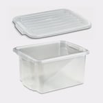 Nordiska Plast Förvaringslåda med lock Nordic, transparent, 410 x 330 225 mm, 23 liter