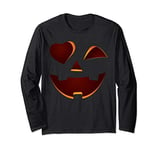 Jack O' Lantern Shirt Pumpkin Face Halloween Costume Gift Long Sleeve T-Shirt
