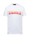 Dsquared2 Mens Gradient Logo White T-Shirt Cotton - Size X-Large
