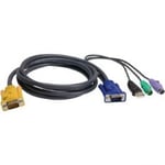 Aten NEDIS, KVM Kabel VGA hane / USB A 2x PS 2 Plug - SPHD15-Y 3.0 m