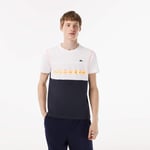 T-shirt homme Lacoste Tennis x Daniil Medvedev en jersey Taille M Blanc/bleu/orange
