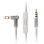 REYTID Replacement White Audio Cable Compatible with Beats by Dr Dre Solo2 / Solo2 Wireless Headphones w/In-Line Remote and Mic - Compatible with iPhone and Android