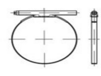 TOOLCRAFT TO-5395095 Slangebånd Din 3017 stål (W1) form C1 galvaniseret slangespændebånd, med runde bolte, et stykke mål: 112-121/25 25 mm 25 stk