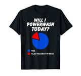 Will I powerwash Today? Yes Sarcastic Pie Chart Power washer T-Shirt