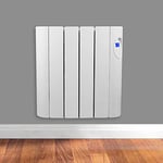 Futura 600W White Oil Filled Radiator Heaters for Home, 24/7 Day Timer Electric Heater Lot 20 & Advanced Thermostat Control, Wall Mounted Low Energy Electric Radiator with Child Lock