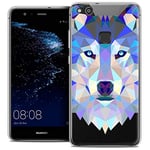 Caseink Coque pour Huawei P10 Lite (5.2) Housse Etui [Crystal Gel HD Polygon Series Animal - Souple - Ultra Fin - Imprimé en France] Loup