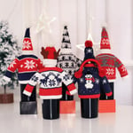 Christmas New Table Wine Bottle Sets Decorative Striped Plaid Sk Red Snowflake