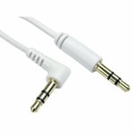 3m 3.5mm Jack to Jack Right Angle AUX Cable Lead Stereo Straight Plug GOLD WHITE