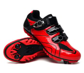 Womens Men Road Bike Shoes, Breathable Cycling Shoes Non-Slip Wear-Resistant Mountain Bike Sneaker Outdoor Sports Bicycle Racing Shoes,Red,38 EU
