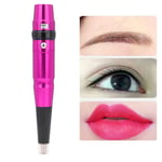 (Rose Red)Electric Permanent Makeup Pen Eyebrow Lip Eyeliner Tattoo Machine TTS