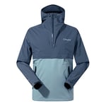 Berghaus Men's Vestment Smock Half Zip Waterproof Shell Jacket, Durable, Breathable Rain Coat, Grey Pinstripe/Monument, M