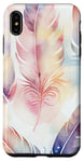Coque pour iPhone XS Max Plumes de couleur pastel style bohème plumes de printemps