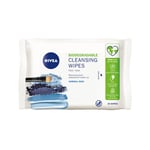 Nivea Biodegradable Cleansing Wipes biologiskt nedbrytbara 3i1 uppfriskande sminkborttagningsservetter 25 st. (P1)
