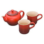 Le Creuset Tea Pot Mug set tea pot & mug SS Cherry Red 3 -piece set