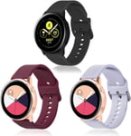 Abasic Watch Strap compatible with Amazfit GTR 42mm / GTS/Bip/Bip Lite, Soft Silicone Narrow Slim Sport Replacement Wristband for Smart Watch (20mm, Wine Red + Black)