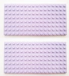 2 x LEGO 8x16 LAVENDER Plate Baseplate Base - 8x16 STUDS (PINS)  - Brand New