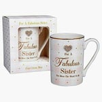 Mad Mugs,Glass Multicoloured,5010792338637 Bling Seasonal Gift Mug Fabulous Sister You Mean The World to Me with Diamante Style Heart