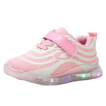 Haepe Children Luminous Reflective mesh Breathable led Running Sneakers Light Shoes Kid Baby Girls Boys Mesh Sport Casual Shoes Pink