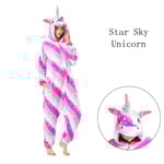 Dragon Onesie Vuxen Djur Unicorn Pyjamas Kostym Varm Soft Stitch Sovkläder Onepiece Vinter Jumpsuit Pijama Cosplay Star Sky TianMa L (Height 168-178CM)