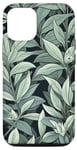 iPhone 15 Pro Leaves Botanical Plant Line Art Sage Green Wildflower Floral Case