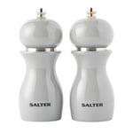 Salter Salt Pepper Mills Adjustable Ceramic Grinder Manual High Gloss Grey