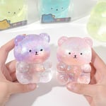 1-pack nallebjörn (slumpmässig färg) Mjuka leksaker 3D Squishy-leksaker Stress relief Squeeze-leksaker fidget toys för barn och vuxna