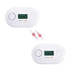 fxo Interlinked Carbon Monoxide Alarm (Pack of 2) - Wireless CO Detector with 10 Year Tamper Proof Battery, LCD Display & Quick Alerts - Can be Interlinked with fxo Smoke & Heat Alarm(sold separately)