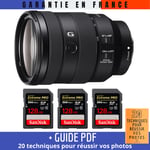 Sony FE 24-105mm f/4 G OSS + 3 SanDisk 128GB Extreme PRO UHS-II 300 MB/s + Guide PDF ""20 TECHNIQUES POUR RÉUSSIR VOS PHOTOS