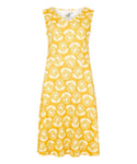 Weird Fish Womens Floral Summer Dress - Yellow Cotton - Size 10 UK