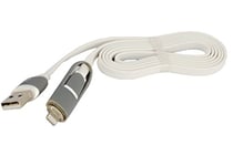 Xtreme 40205 W 2 In 1 USB to Micro USB and Lightning, Closure in Line with LED Charge Cable
