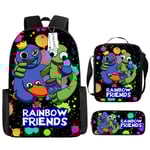 Rainbow Friends Ryggsäck Skolväska Pennfodral Måltidsväska Tredelad set