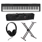 Yamaha Pakke: P-145B, keyboardstativ, soft case og hodetelefoner